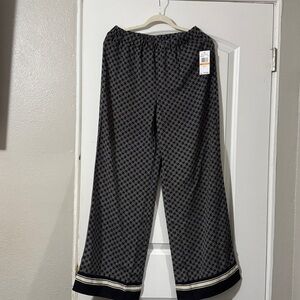 Michael Kors Black and White Geometric Pants